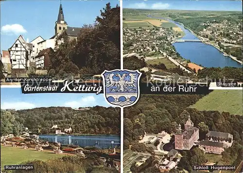 Kettwig Kirchtreppe Stausee Schloss Hugenpoet Ruhranlage Kat. Essen