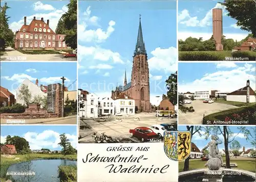 Waldniel Markt Wasserturm St Antonius Hospital Ehrenmal  Kat. Schwalmtal