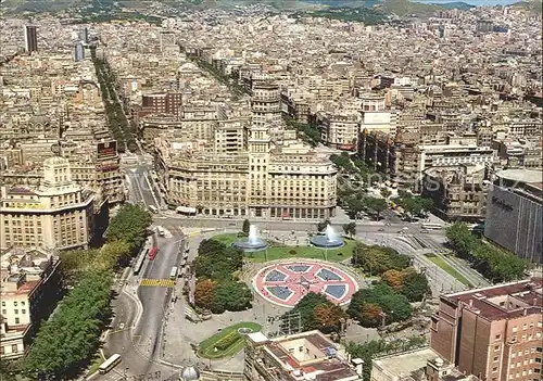 Barcelona Cataluna Plaza de Cataluna Fliegeraufnahme Kat. Barcelona