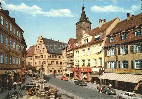 Kitzingen Marktstrasse und Rathaus Kat. Kitzingen