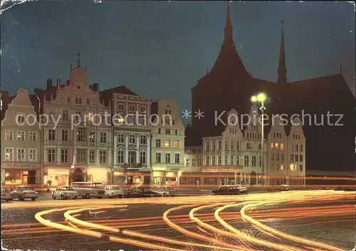 Rostock Mecklenburg Vorpommern Ernst Thaelmann Platz bei Nacht Kat. Rostock