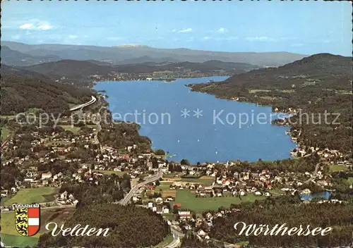 Velden Woerther See Fliegeraufnahme mit See Kat. Velden am Woerther See