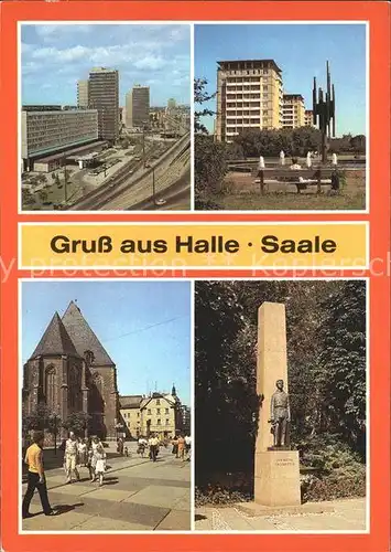 Halle Saale Thaelmannplatz Leninalle Konzerthalle Denkmal der kleine Trompeter Kat. Halle