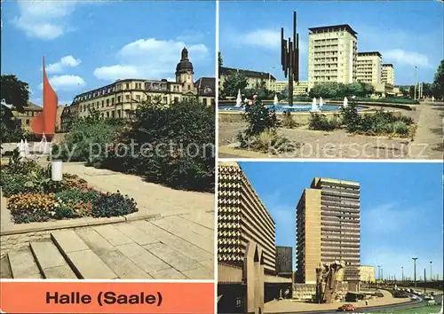 Halle Saale Fahnenmonument Roehrenbrunnen Thaelmannplatz Kat. Halle