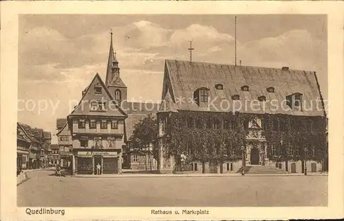 Quedlinburg Rathaus und Marktplatz Kat. Quedlinburg