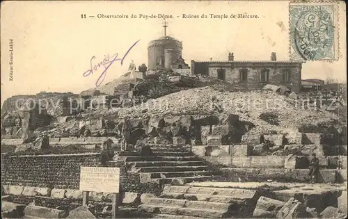 Puy de Dome Observatoire Ruines du Temple de Mercure Kat. Neuville