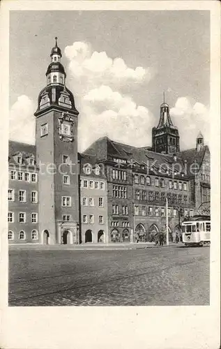 Karl Marx Stadt Markt mit Rathaus Kat. Chemnitz