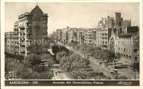 Barcelona Cataluna Avenida del Generalisimo Franco Kat. Barcelona