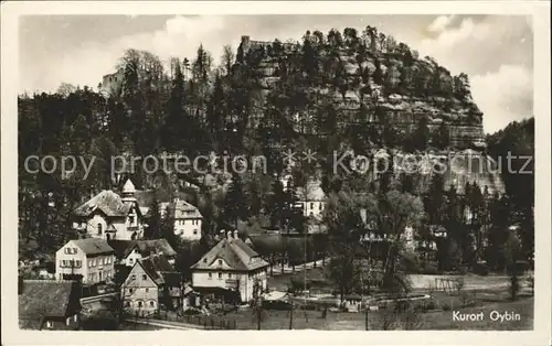 Oybin Ansicht mit dem Berg Oybin Zittauer Gebirge Kat. Kurort Oybin