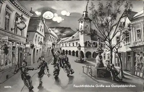 Gumpoldskirchen Niederoesterreich Zecher auf dem Nachauseweg Karikatur Kat. Gumpoldskirchen