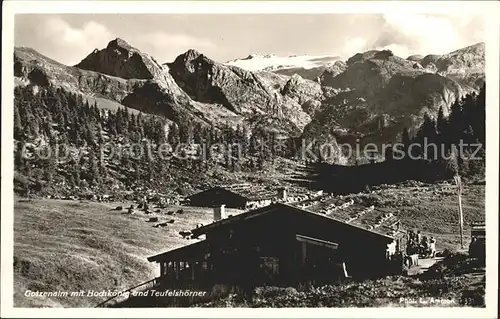 Berchtesgaden Gotzenalm mit Hochkoenig und Teufelshoerner Alpenpanorama Kat. Berchtesgaden