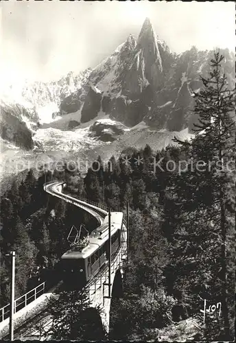 Chamonix Le chemin de fer electrique du Montenvers et l Aiguille du Dru Kat. Chamonix Mont Blanc