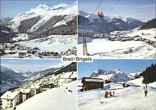 Brigels Skigebiet Pez d Artgas Wintersportplatz Alpenpanorama Kat. Brigels Breil