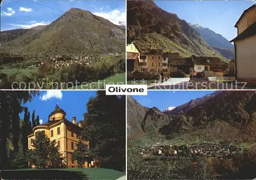 Olivone Ortsansicht Alpen Schloss Kat. Olivone