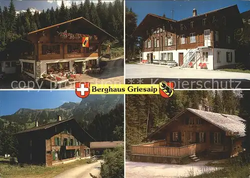 Kiental Berghaus Griesalp Chalet Hohtuerli Inneres Kiental Wappen Kat. Kiental