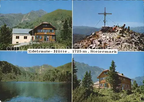 Hohentauern Edelrautehuette Gipfelkreuz Rottenmanner Tauern Grosser Scheibsee Kat. Hohentauern