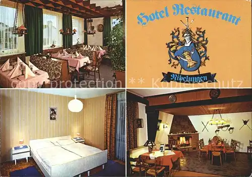 Michelstadt Hotel Restaurant Nibelungen Kaminzimmer Wappen Kat. Michelstadt