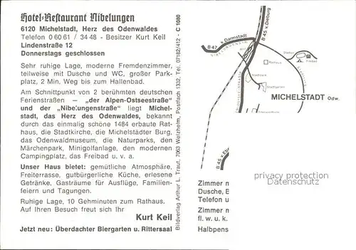 Michelstadt Hotel Restaurant Nibelungen Kaminzimmer Wappen Kat. Michelstadt