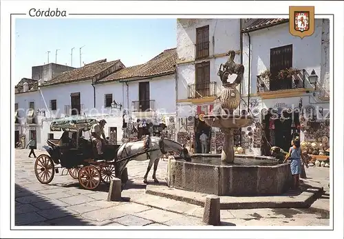 Cordoba Plaza del Potro Brunnen Pferdekutsche Kat. Cordoba