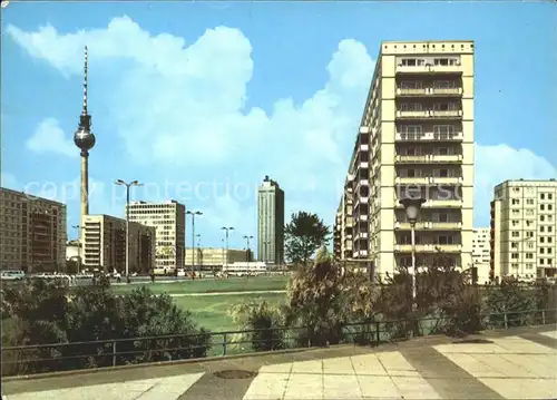 Berlin Blick zum Alexanderplatz Fernsehturm Hochhaus Kat. Berlin