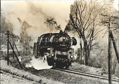 Gera Dampflokomotive Baureihe 58 30 mit Durchgangsgueterzug Kat. Gera