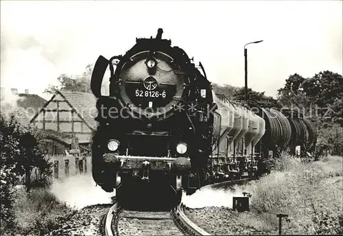 Golzow Brandenburg Dampflokomotive im Einsatz Baureihe 52 80 Ausfahrt Kat. Golzow Brandenburg
