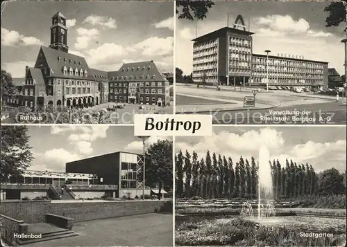 Bottrop Rathaus Verwaltung der Rheinstahl AG Hallenbad Stadtgarten Fontaene Kat. Bottrop