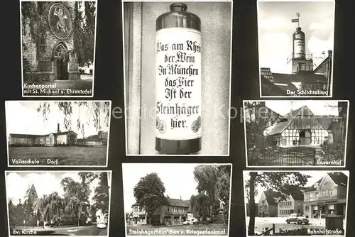 Steinhagen Westfalen Kirchenportal Steinhaegerflasche Schlichtekrug Volksschule Bauernhof Ev Kirche Steinhaegerhaeuschen Bahnhofstr Kat. Steinhagen