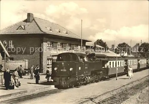 Kuehlungsborn Ostseebad Molly Dampflokomotive am Bahnhof Kat. Kuehlungsborn