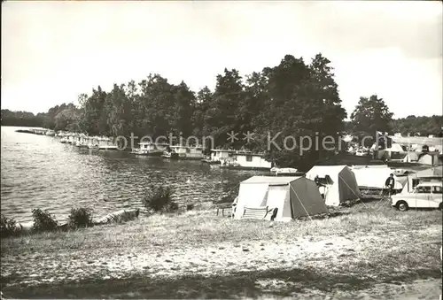 Flecken Zechlin Wohnboote und Camping am grossen Zechliner See Kat. Rheinsberg