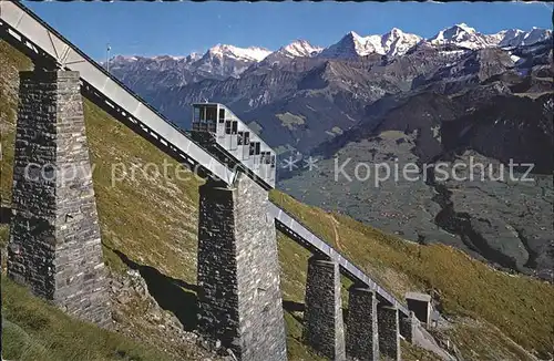 Niesen Niesenbahn Hegernalpviadukt Wetterhorn Schreckhorn Jungfraugruppe Kat. Niesen