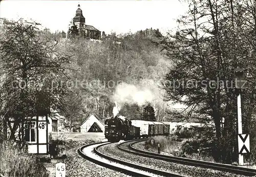 Orlamuende Dampflokomotive Baureihe 41 Reko mit Gueterzug Kat. Orlamuende