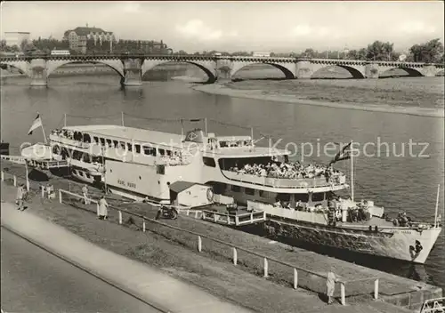 Dresden Motorschiff Karl Marx Elbebruecke Kat. Dresden Elbe