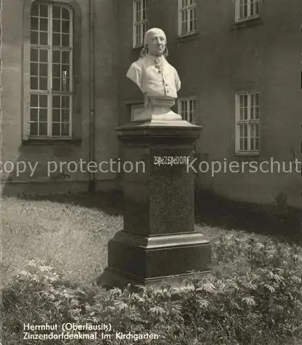 Herrnhut Zinzendorfdenkmal im Kirchgarten Kat. Herrnhut