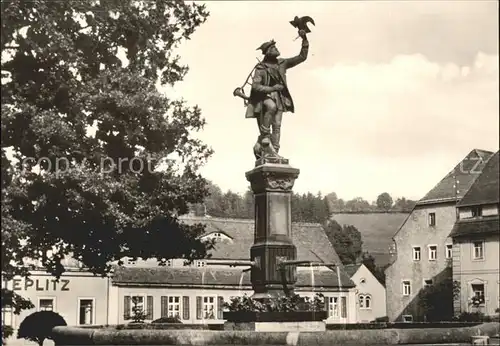 Lauenstein Erzgebirge Falkenjaegerbrunnen Kat. Geising