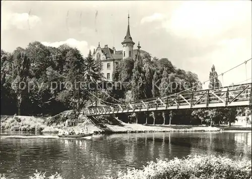 Grimma Gattersburg und Haengebruecke ueber die Mulde Kat. Grimma