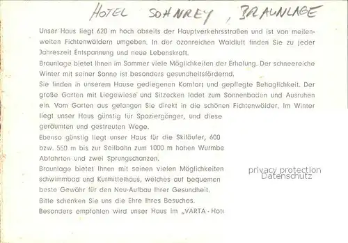 Braunlage Hotel Sohnrey Kat. Braunlage Harz