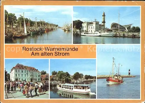 Warnemuende Ostseebad Teepott Leuchtturm Mole Alter Strom Kat. Rostock