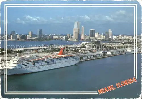 Miami Florida Fliegeraufnahme mit Skyline und Hafen Kat. Miami