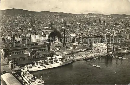 Barcelona Cataluna Fliegeraufnahme Hafen Kat. Barcelona