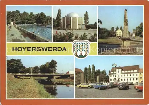 Hoyerswerda Planetarium Postsaeule Schwimmbad Kat. Hoyerswerda