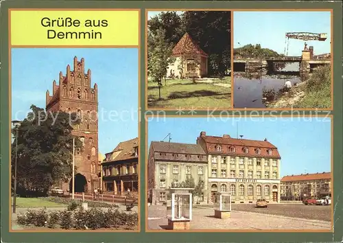 Demmin Mecklenburg Vorpommern Luisentor Zugbruecke ueber Peene Kat. Demmin