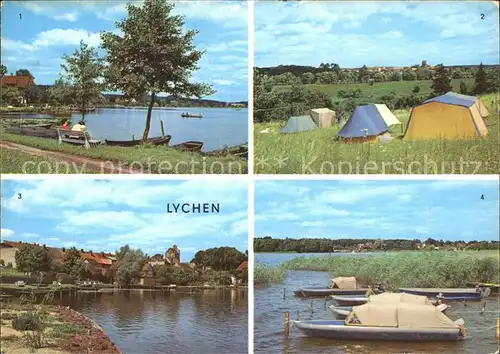 Lychen Camping Boote Oberpfuhlsee und Grosser Lychensee Kat. Lychen