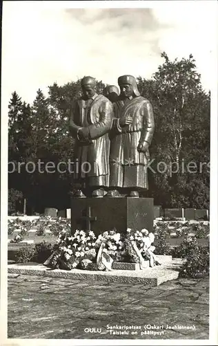 Oulu Sankaripatsas Denkmal Statue Kat. Oulu