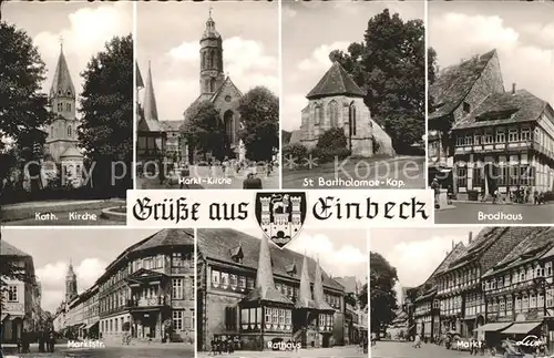 Einbeck Niedersachsen Kirche St Bartholomae Kapelle Brodhaus Markt Rathaus Wappen Kat. Einbeck