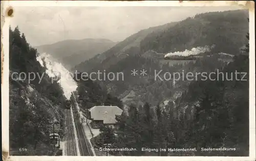 Koenigsfeld Schwarzwald Schwarzwaldbahn Haldentunnel Seelenwaldkurve Dampflokomotive Kat. Koenigsfeld im Schwarzwald