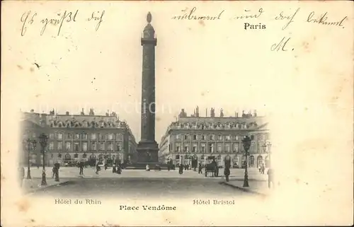 Paris Place Vendome Monument Hotel du Rhin Hotel Bristol Kat. Paris