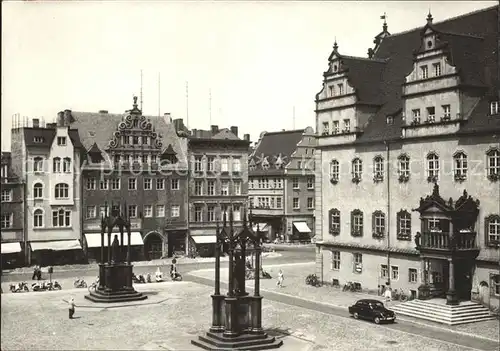 Wittenberg Lutherstadt Markt mit Rathaus Kat. Wittenberg