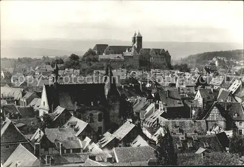 Quedlinburg Stadtbild mit Stiftskirche Kat. Quedlinburg