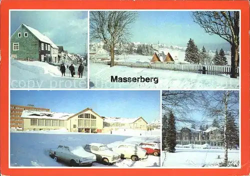 Masserberg Ernst Thaelmann Strasse FDGB Erholungsheim Otto Grotewohl Hotel Kurhaus Winterpanorama Kat. Masserberg